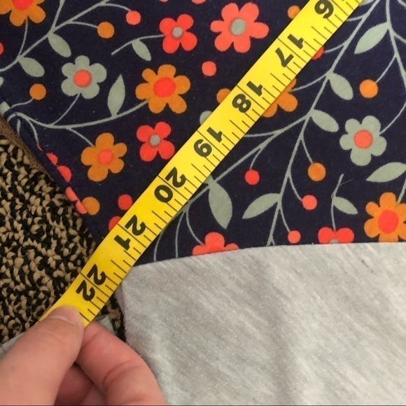 Lularoe Floral Randy Top Large Blue Orange Pink - Picture 6 of 7